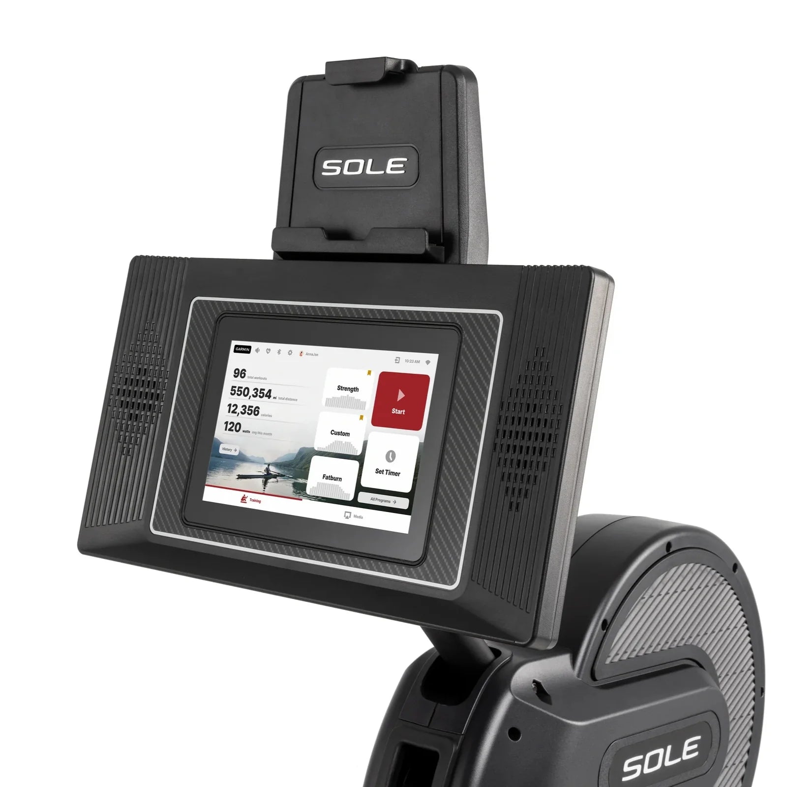 Sole Fitness SR550 roeitrainer met touchscreen entertainment scherm