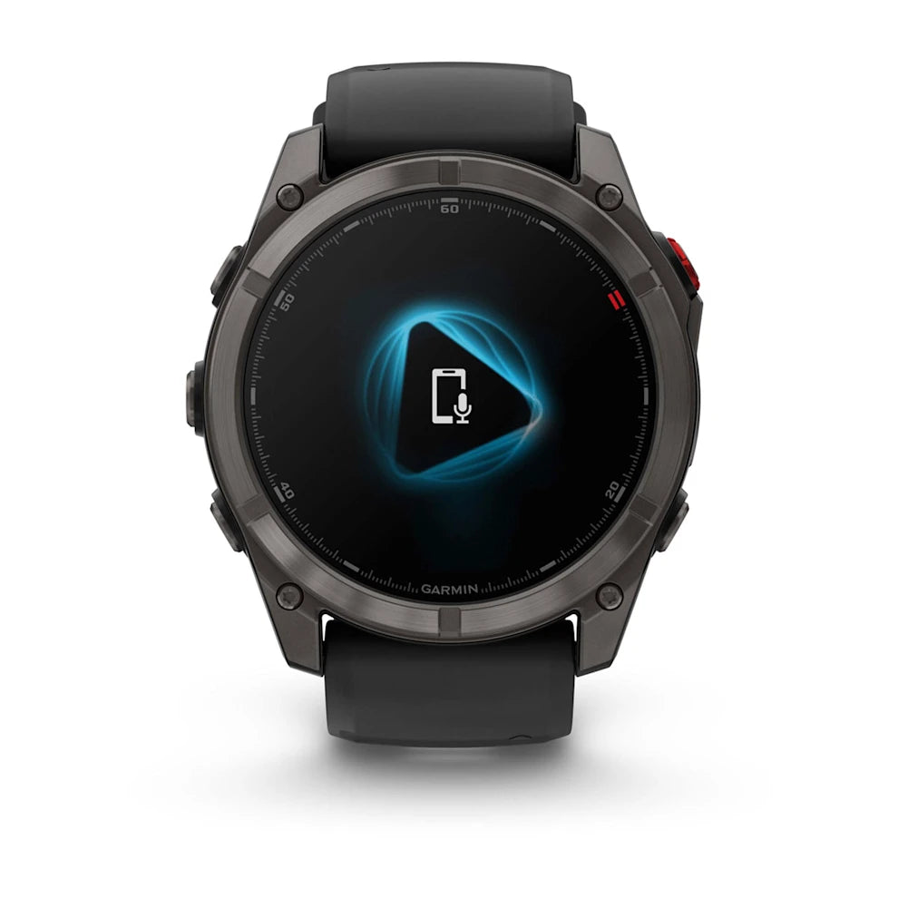 Garmin Fenix 8 Pro (51 mm) Sapphire - Premium AMOLED Multisport Smartwatch - Carbon grey DLC-titanium met zwarte/pebble grey siliconen band