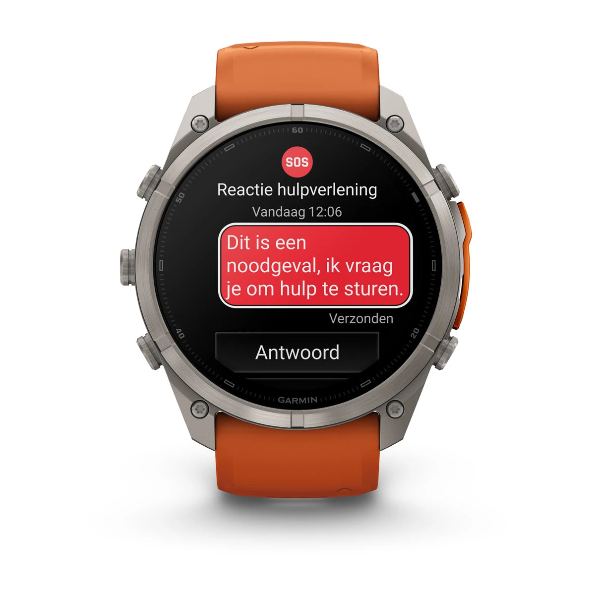 Garmin fēnix® 9 Pro inReach® (51 mm) - Titanium met siliconen band in Autumn Orange/Spark Orange