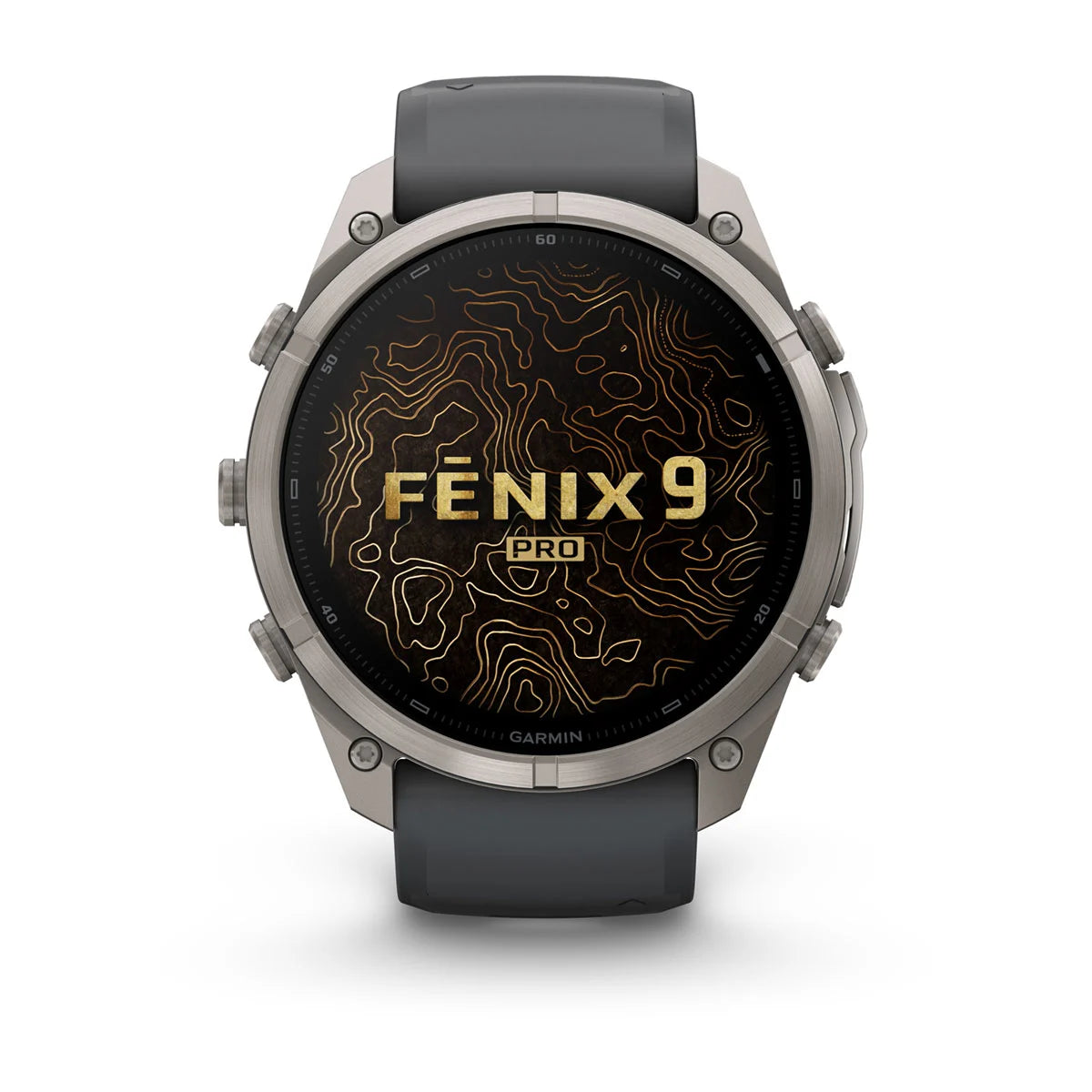 Garmin fēnix® 9 Pro inReach® (51 mm) - Titanium met Graphite/Zwarte siliconen band