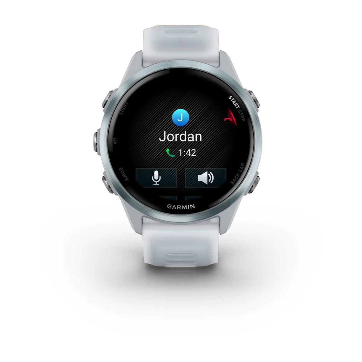 Garmin Forerunner 570 (42mm) Cloud blue aluminium met transparante whitestone/cloud blue band - Premium smartwatch voor hardlopen met AMOLED-scherm