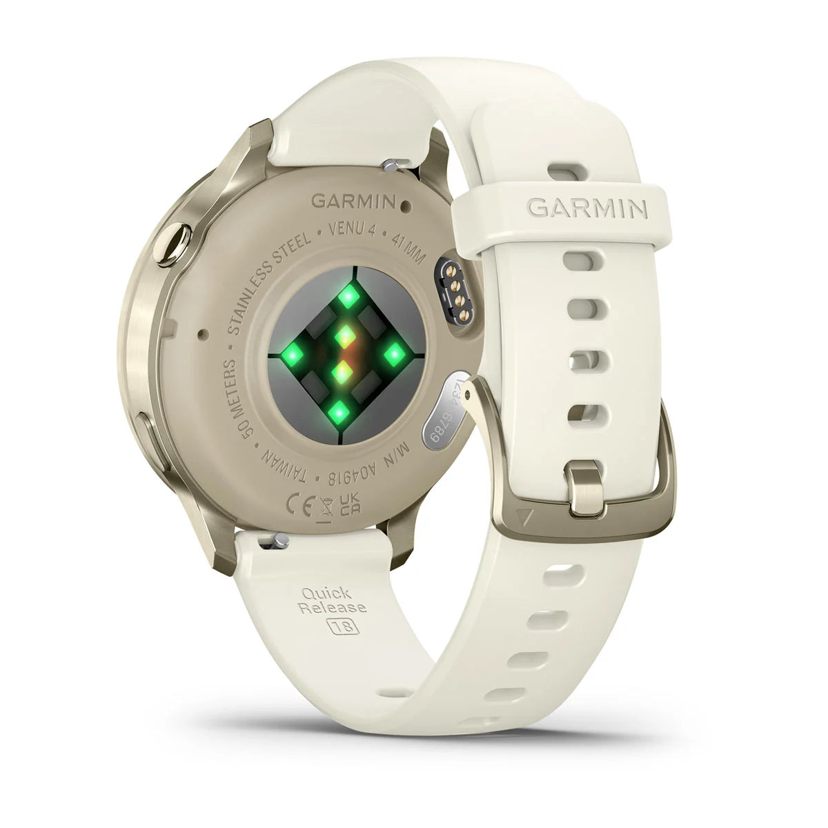 Garmin Venu 4 (41 mm) - Fashion/Sport Hybride Smartwatch - Lunar Gold met Bone siliconen bandje