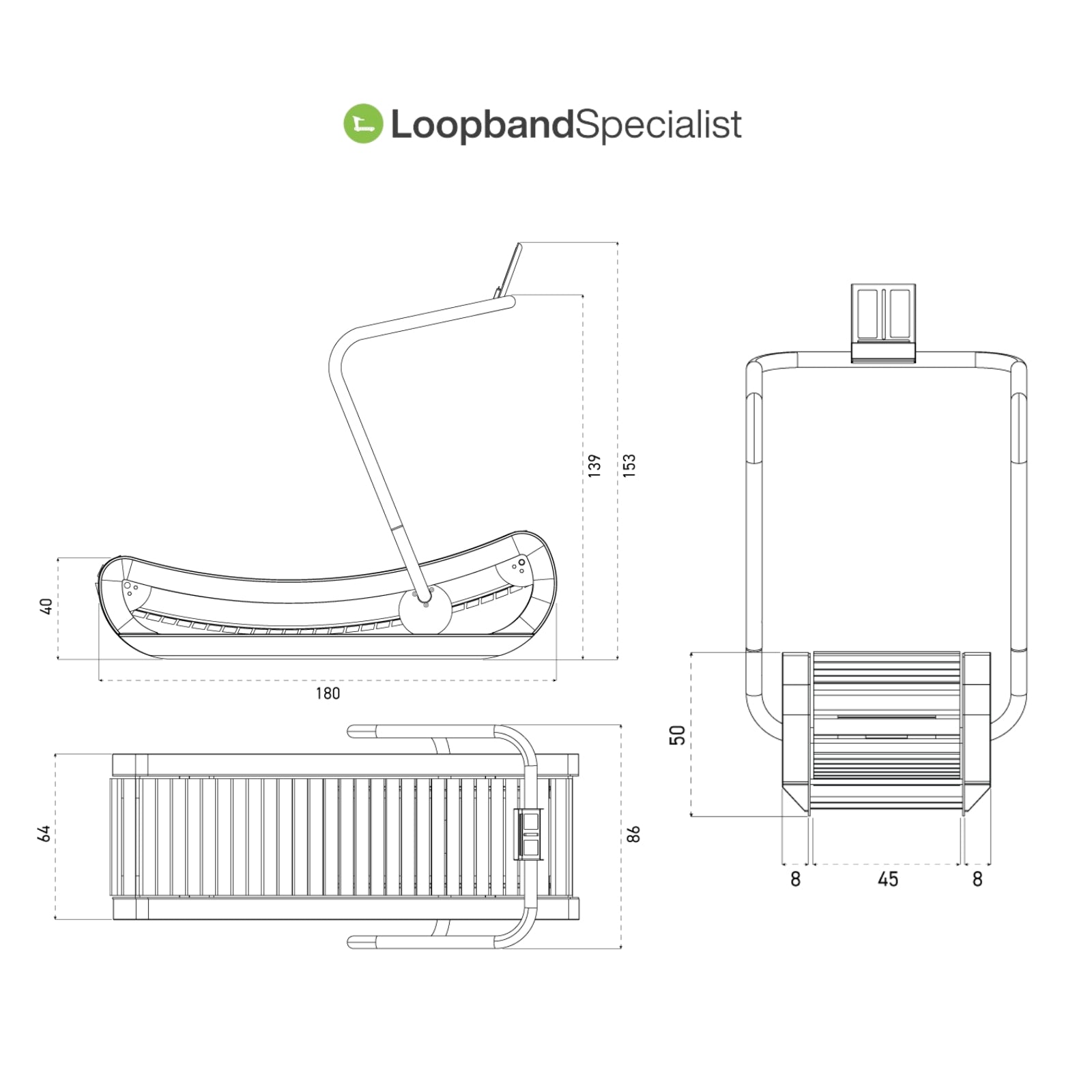 NOHRD SprintBok V2 Zwart motorloze houten loopband - Gebeitst eikenhout - gratis installatie
