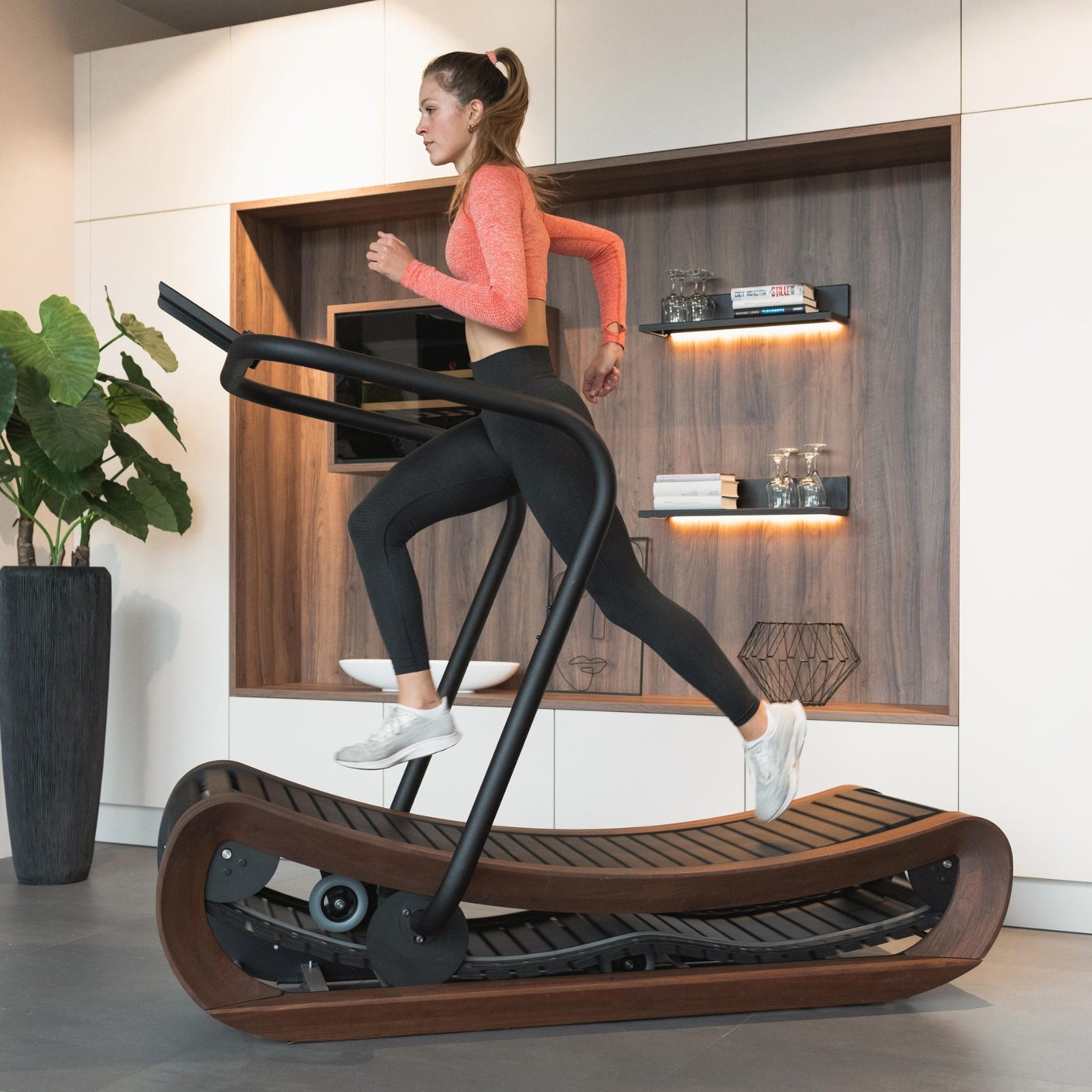 NOHRD SprintBok V2 Walnoot motorloze houten loopband - Notenhout - gratis installatie