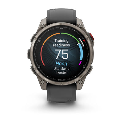 Garmin Fenix 8 Pro (47 mm) Sapphire - Montre connectée multisport Premium AMOLED - Titane avec bracelet en silicone graphite/noir
