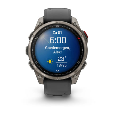 Garmin Fenix 8 Pro (47 mm) Sapphire - Montre connectée multisport Premium AMOLED - Titane avec bracelet en silicone graphite/noir