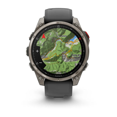 Garmin Fenix 8 Pro (47 mm) Sapphire - Montre connectée multisport Premium AMOLED - Titane avec bracelet en silicone graphite/noir