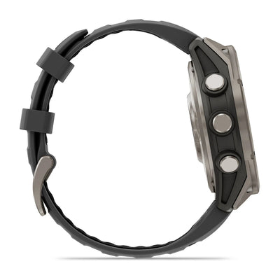 Garmin Fenix 8 Pro (47 mm) Sapphire - Montre connectée multisport Premium AMOLED - Titane avec bracelet en silicone graphite/noir