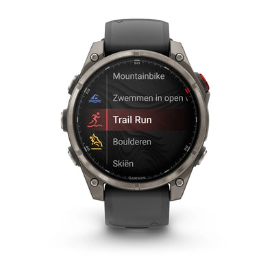 Garmin Fenix 8 Pro (47 mm) Sapphire - Montre connectée multisport Premium AMOLED - Titane avec bracelet en silicone graphite/noir