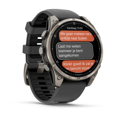 Garmin Fenix 8 Pro (47 mm) Sapphire - Montre connectée multisport Premium AMOLED - Titane avec bracelet en silicone graphite/noir