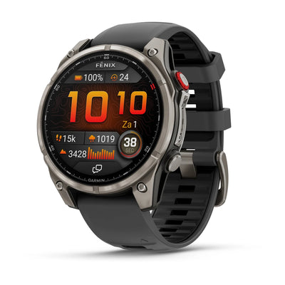 Garmin Fenix 8 Pro (47 mm) Sapphire - Montre connectée multisport Premium AMOLED - Titane avec bracelet en silicone graphite/noir