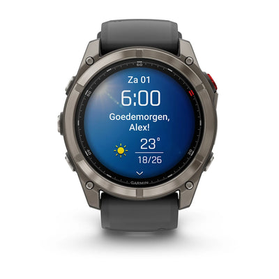 Garmin Fenix 8 Pro (51 mm) Sapphire - Montre connectée multisport AMOLED Premium - Titane avec bracelet en silicone graphite/noir