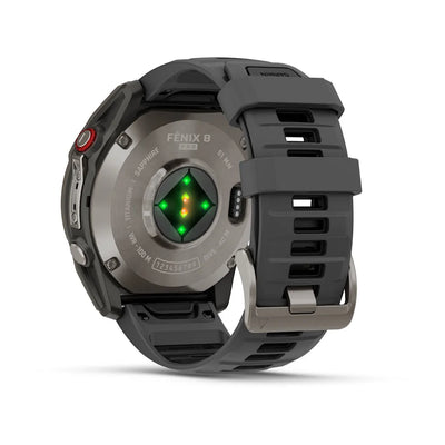Garmin Fenix 8 Pro (51 mm) Sapphire - Montre connectée multisport AMOLED Premium - Titane avec bracelet en silicone graphite/noir