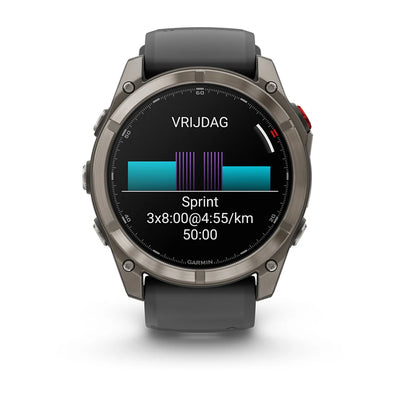 Garmin Fenix 8 Pro (51 mm) Sapphire - Montre connectée multisport AMOLED Premium - Titane avec bracelet en silicone graphite/noir
