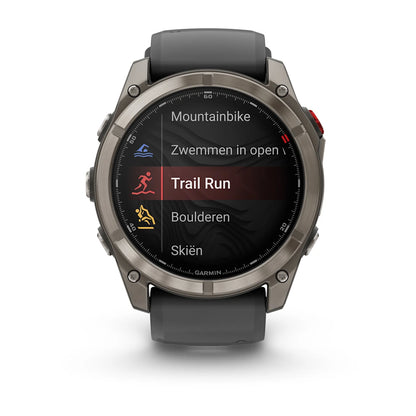 Garmin Fenix 8 Pro (51 mm) Sapphire - Premium AMOLED Multisport Smartwatch - Titanium met graphite/zwarte siliconen band