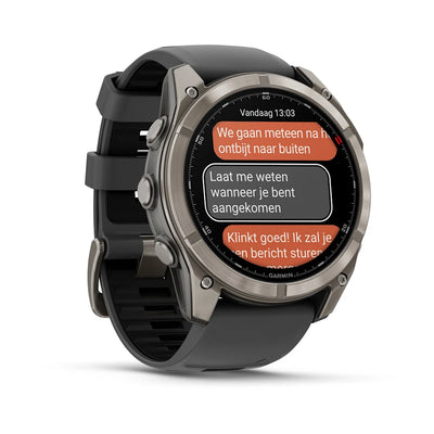 Garmin Fenix 8 Pro (51 mm) Sapphire - Montre connectée multisport AMOLED Premium - Titane avec bracelet en silicone graphite/noir