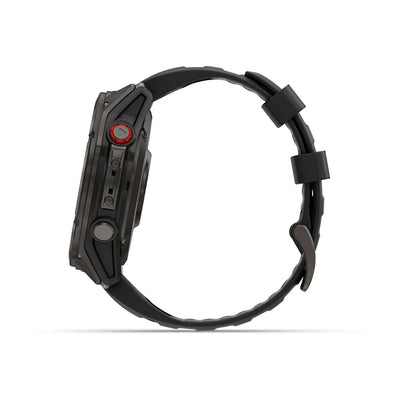 Garmin Fenix 8 Pro (51 mm) Sapphire - Montre connectée multisport AMOLED Premium - Titane DLC gris carbone avec bracelet en silicone noir/gris galet