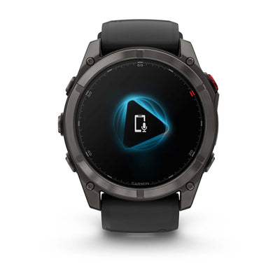 Garmin Fenix 8 Pro (51 mm) Sapphire - Montre connectée multisport AMOLED Premium - Titane DLC gris carbone avec bracelet en silicone noir/gris galet