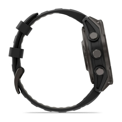 Garmin Fenix 8 Pro (47 mm) Sapphire - Premium AMOLED Multisport Smartwatch - Carbon grey DLC-titanium met zwarte/pebble grey siliconen band