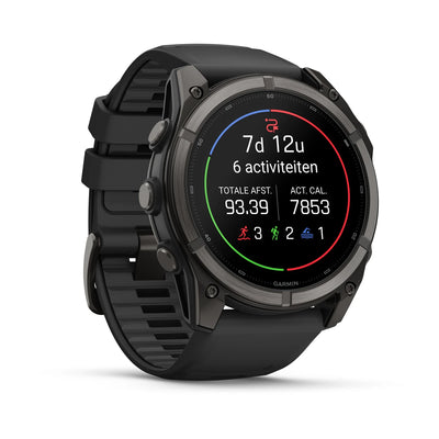 Garmin fēnix® 9 (47 mm) - Carbon Gray DLC Titanium with Black Silicone Band