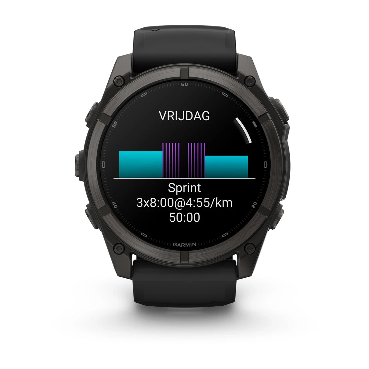 Garmin fēnix® 9 (51 mm) - Premium AMOLED Multisport Smartwatch - Carbon Grey DLC Titanium met zwarte siliconen band