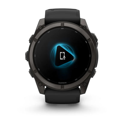 Garmin fēnix® 9 (51 mm) - Premium AMOLED Multisport Smartwatch - Carbon Grey DLC Titanium met zwarte siliconen band