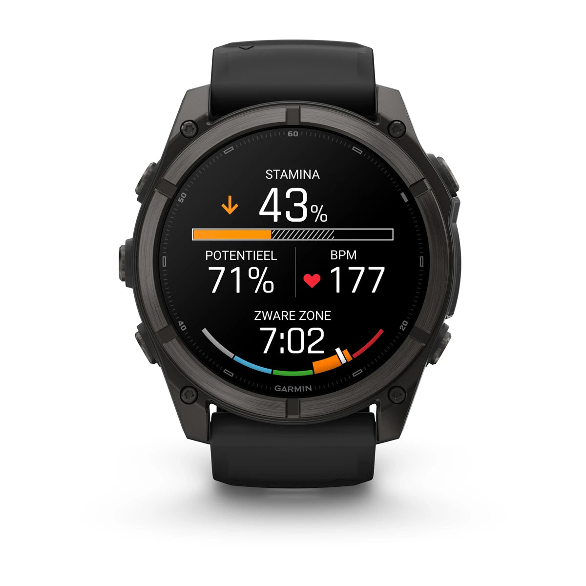 Garmin fēnix® 9 (51 mm) - Premium AMOLED Multisport Smartwatch - Carbon Grey DLC Titanium met zwarte siliconen band