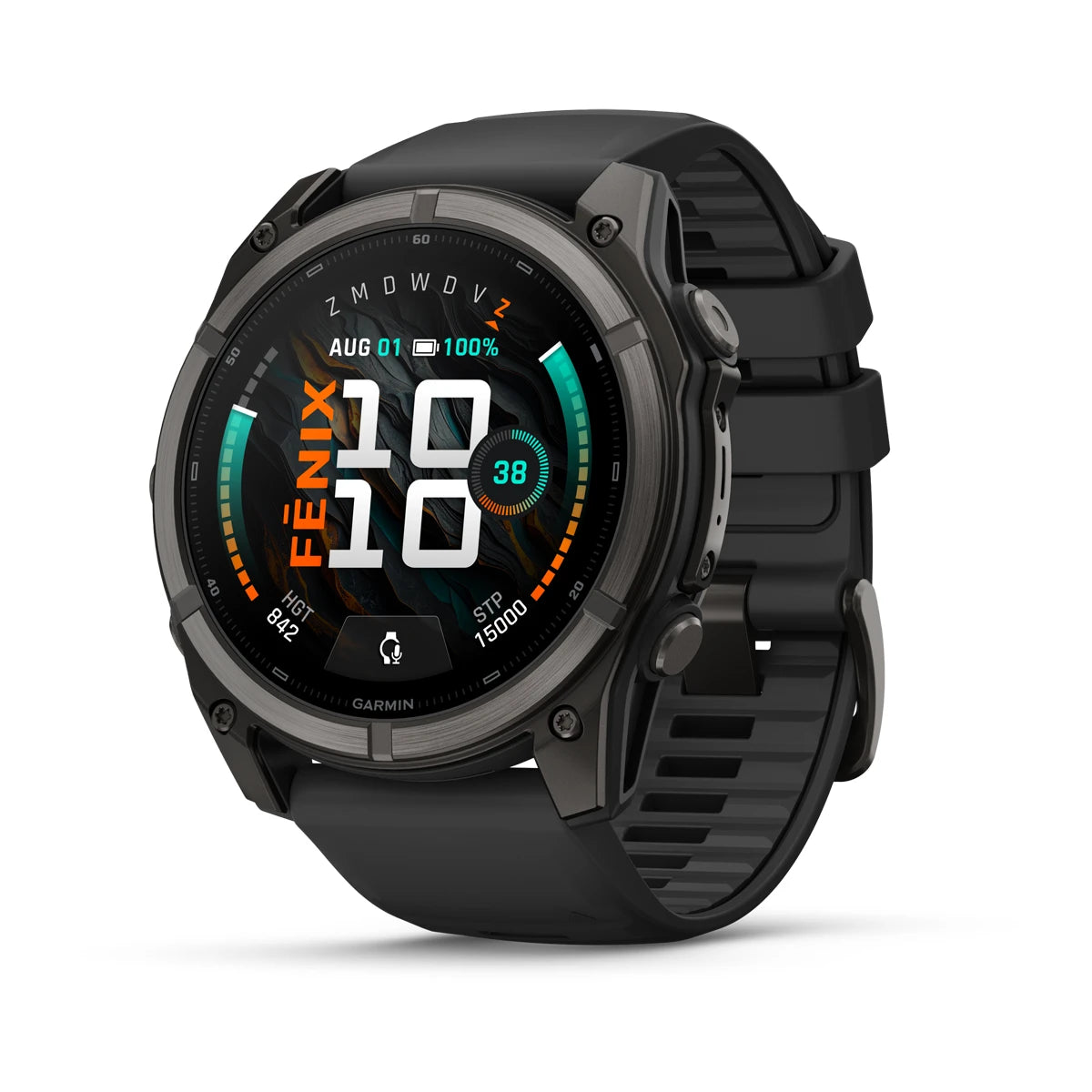 Garmin fēnix® 9 (51 mm) - Premium AMOLED Multisport Smartwatch - Carbon Grey DLC Titanium met zwarte siliconen band