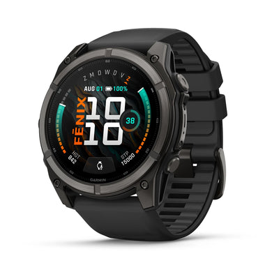 Garmin fēnix® 9 (51mm) - Carbon Gray DLC Titanium with black silicone band