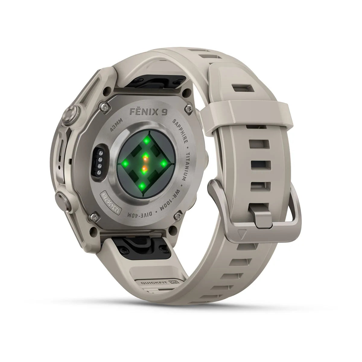 Garmin fēnix® 9 (43 mm) - Titanium met siliconen band in Fog Gray