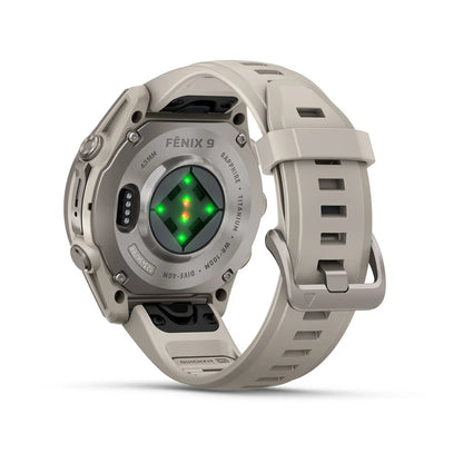 Garmin fēnix® 9 (43 mm) - Titanium met siliconen band in Fog Gray