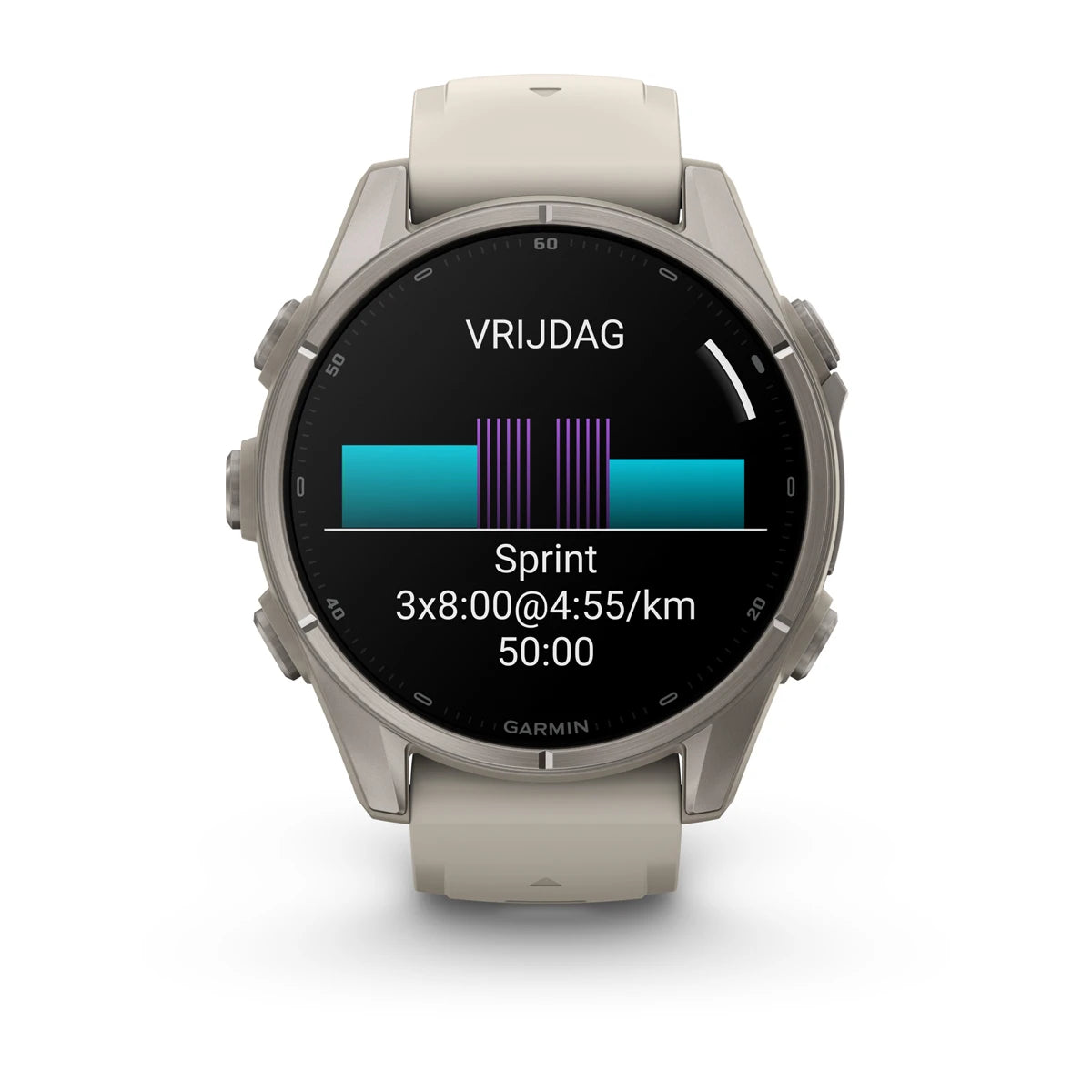 Garmin fēnix® 9 (43 mm) - Titanium met siliconen band in Fog Gray