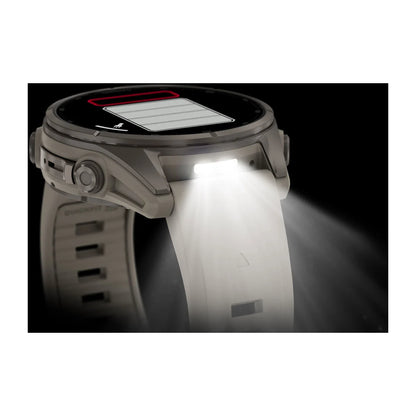 Garmin fēnix® 9 (43 mm) - Titanium met siliconen band in Fog Gray