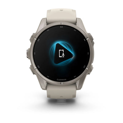 Garmin fēnix® 9 (43 mm) - Titanium met siliconen band in Fog Gray