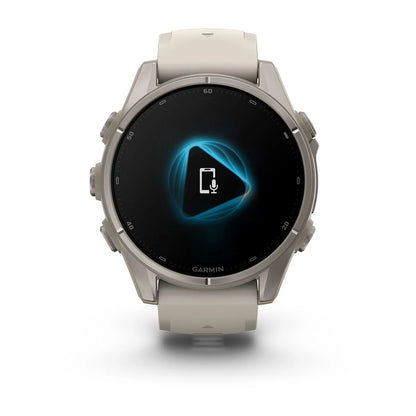 Garmin fēnix® 9 (43 mm) - Titanium met siliconen band in Fog Gray