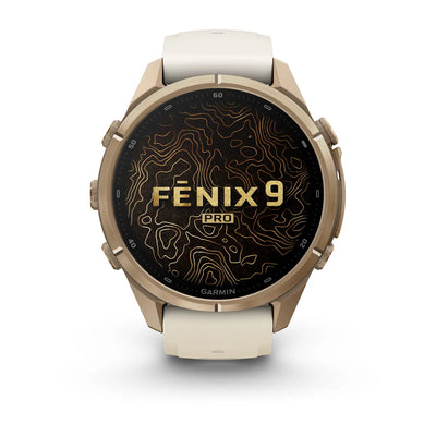Garmin fēnix® 9 Pro (43 mm) - Autumn Gold Titanium with Silicone Band in Cream/French Gray