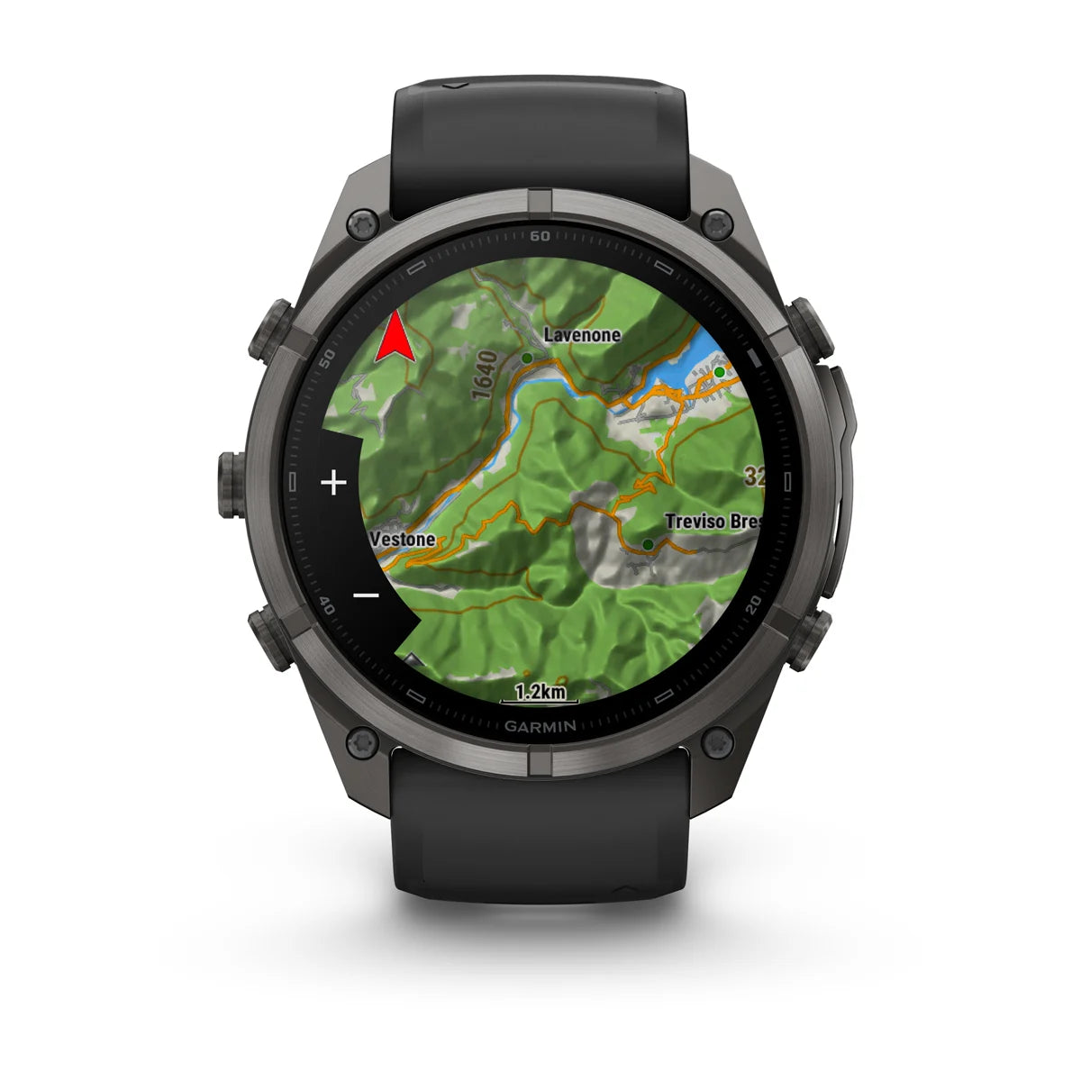 Garmin fēnix® 9 Pro inReach® (51 mm) - Carbon Grey DLC titanium met siliconen band in Zwart/Pebble Gray
