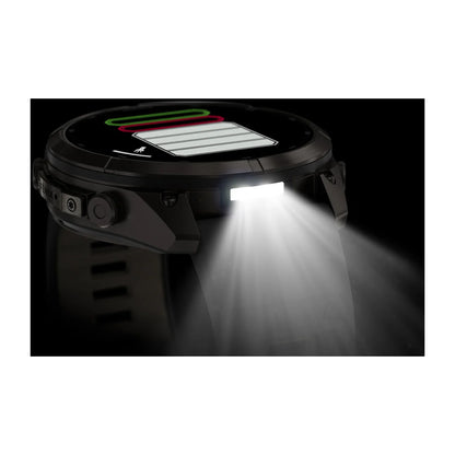 Garmin fēnix® 9 Pro inReach® (51 mm) - Carbon Grey DLC titanium met siliconen band in Zwart/Pebble Gray