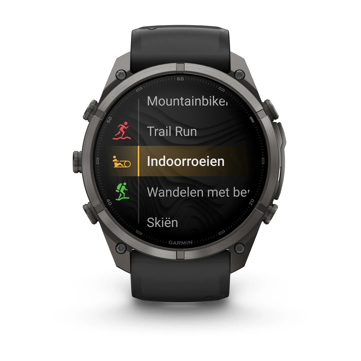 Garmin fēnix® 9 Pro inReach® (51 mm) - Carbon Grey DLC titanium met siliconen band in Zwart/Pebble Gray