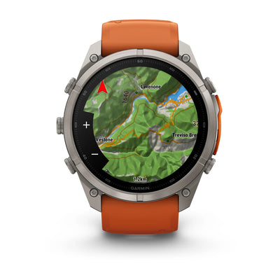 Garmin fēnix® 9 Pro inReach® (51 mm) - Titanium with Autumn Orange/Spark Orange Silicone Band