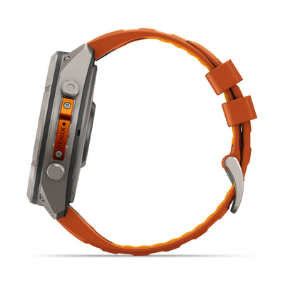 Garmin fēnix® 9 Pro inReach® (51 mm) - Titanium with Autumn Orange/Spark Orange Silicone Band