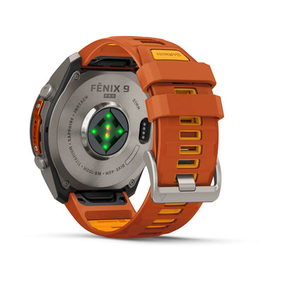 Garmin fēnix® 9 Pro inReach® (51 mm) - Titanium with Autumn Orange/Spark Orange Silicone Band