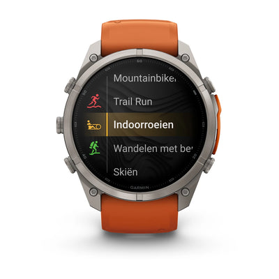 Garmin fēnix® 9 Pro inReach® (51 mm) - Titanium with Autumn Orange/Spark Orange Silicone Band