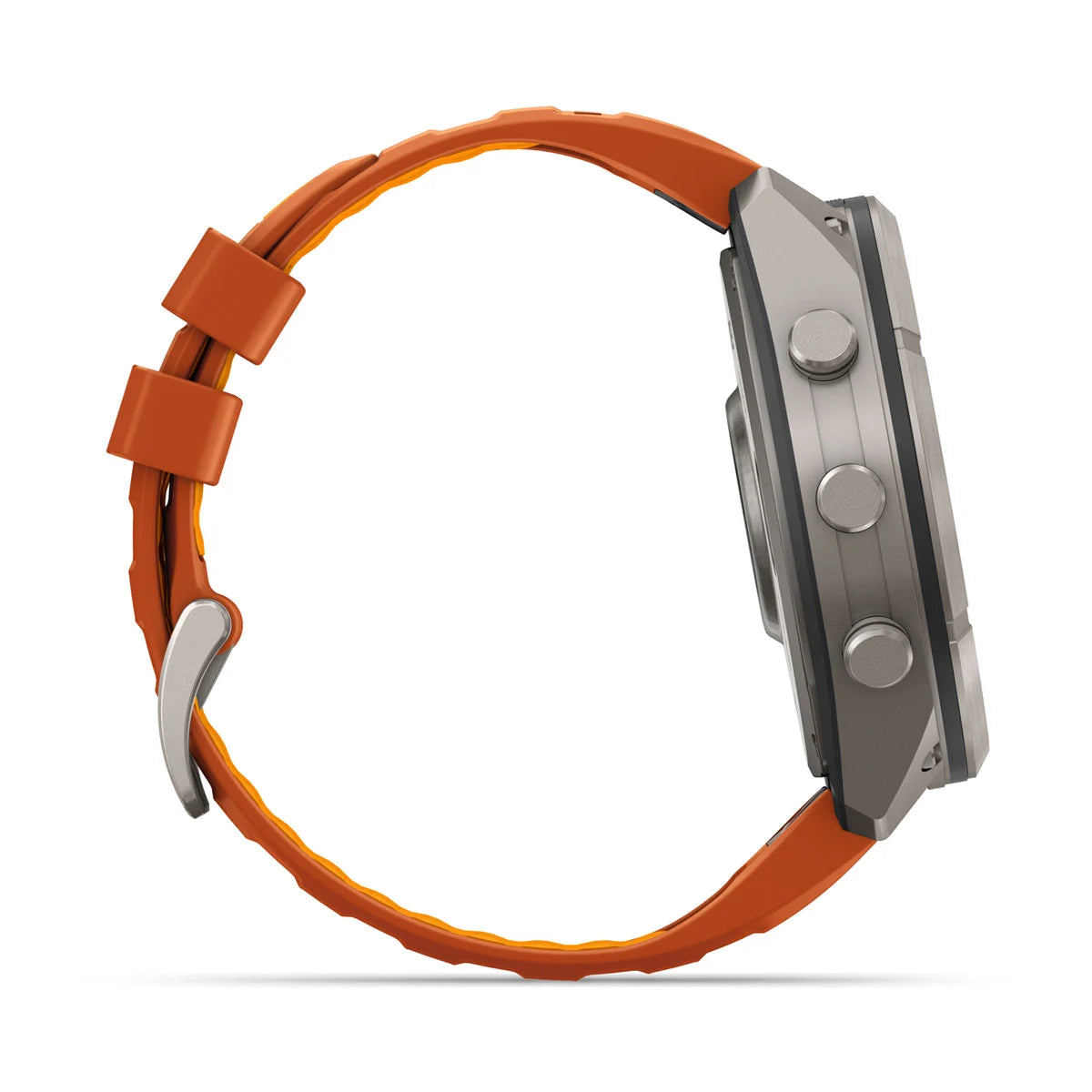 Garmin fēnix® 9 Pro inReach® (51 mm) - Titanium met siliconen band in Autumn Orange/Spark Orange