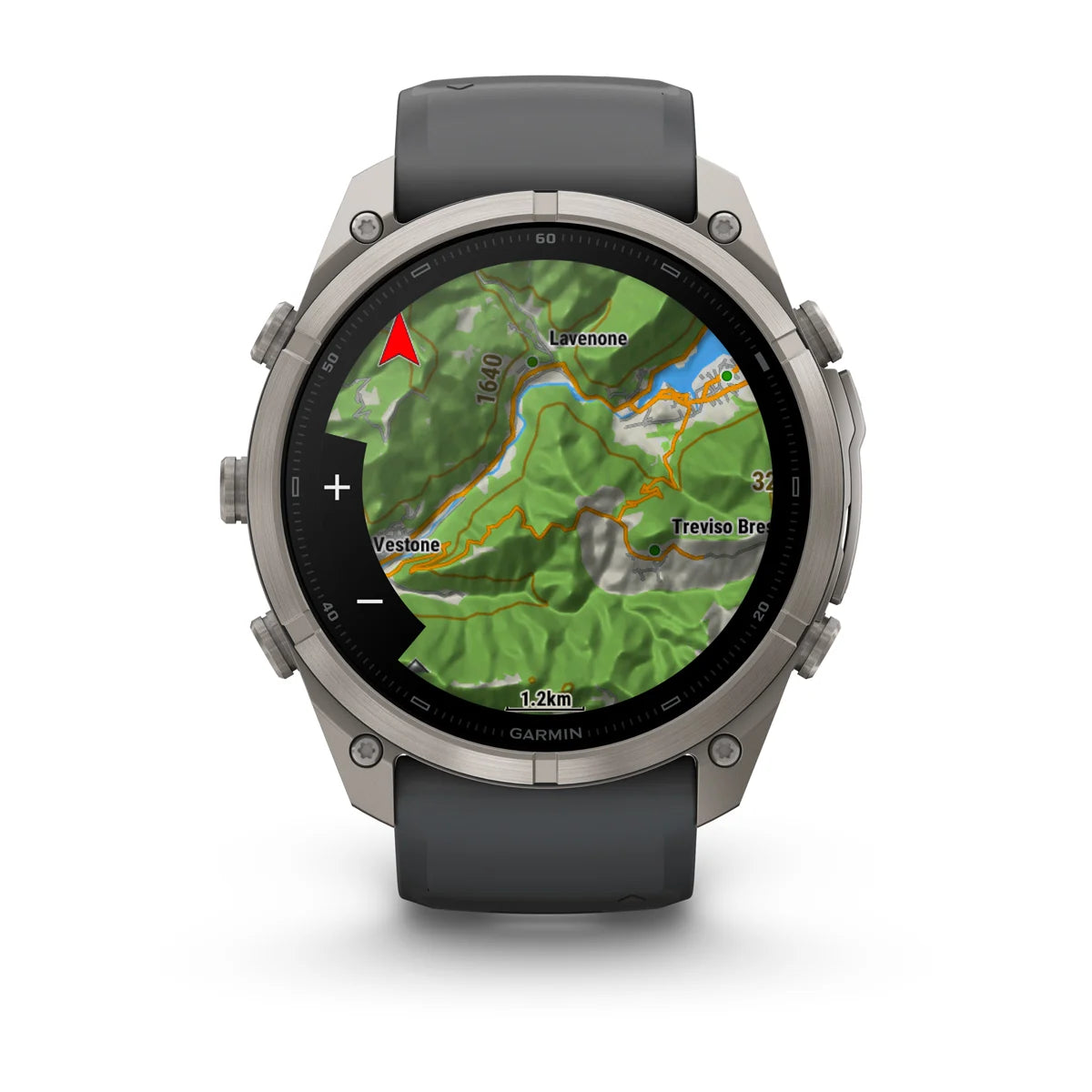 Garmin fēnix® 9 Pro inReach® (51 mm) - Titanium met Graphite/Zwarte siliconen band