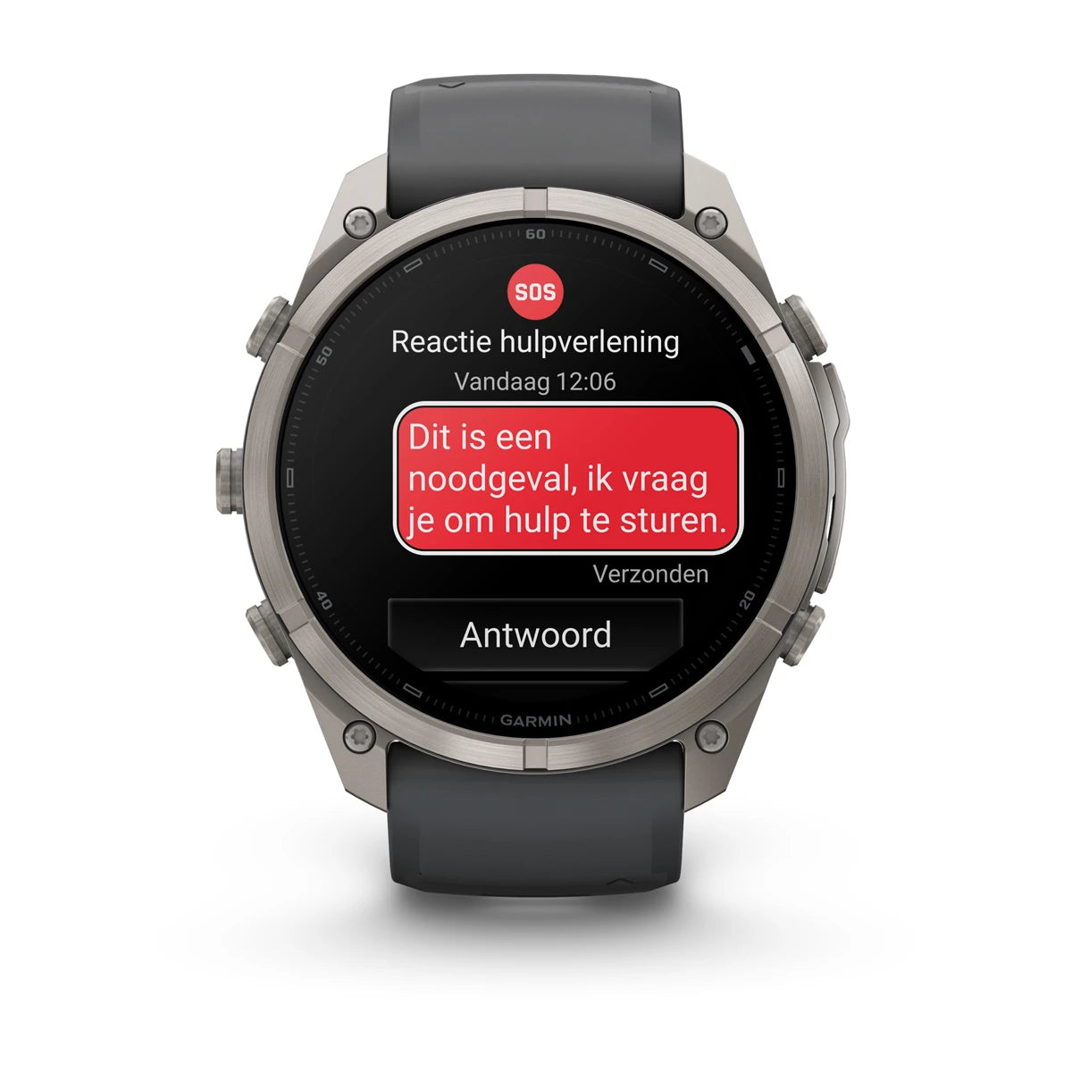 Garmin fēnix® 9 Pro inReach® (51 mm) - Titanium met Graphite/Zwarte siliconen band