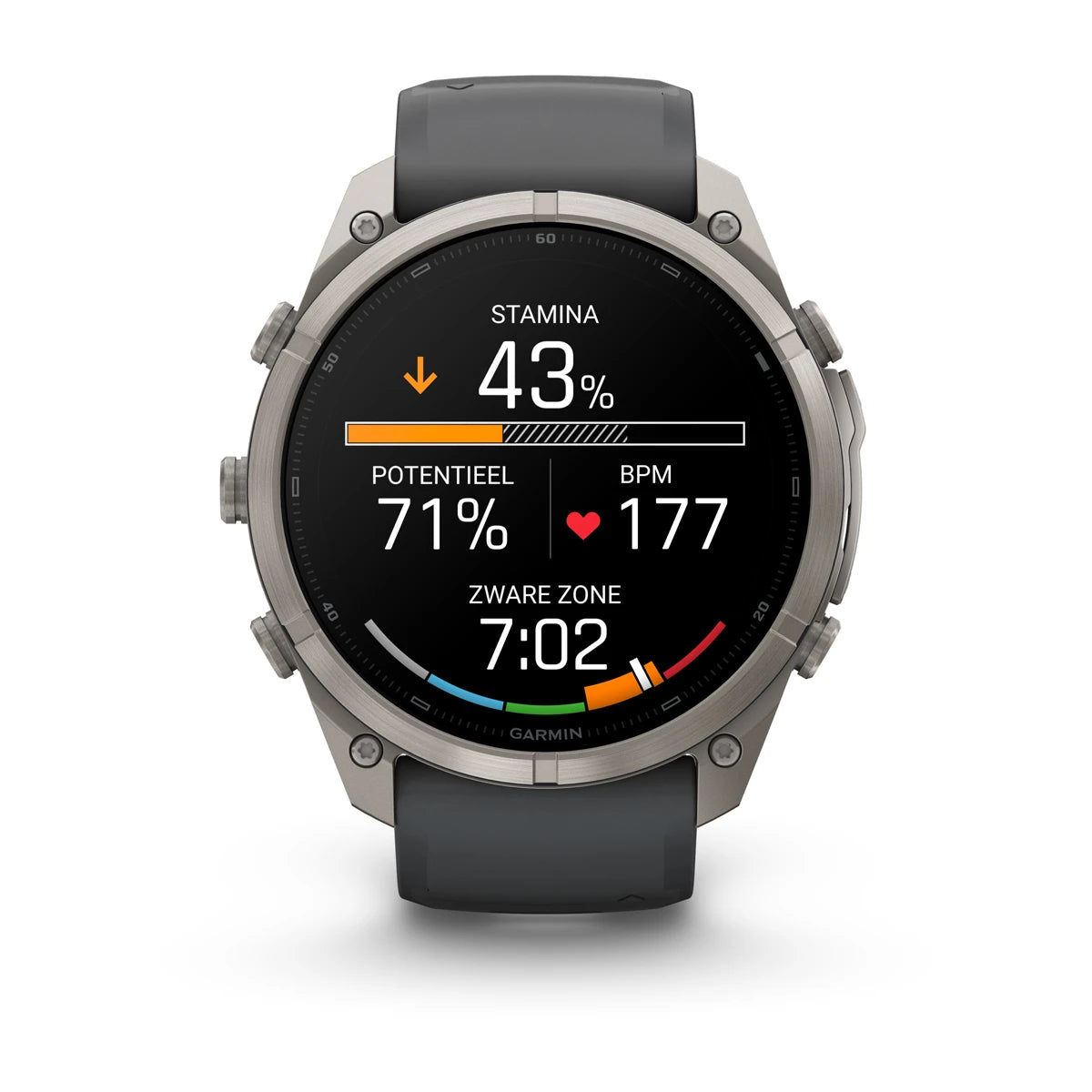 Garmin fēnix® 9 Pro inReach® (51 mm) - Titanium met Graphite/Zwarte siliconen band