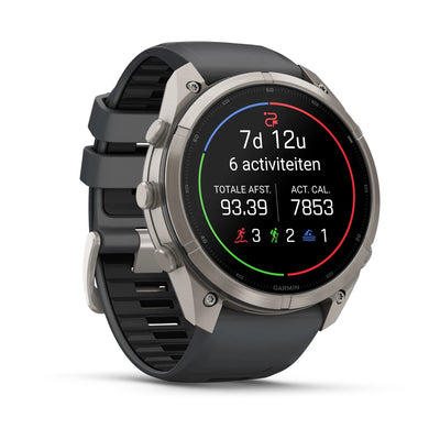 Garmin fēnix® 9 Pro inReach® (51 mm) - Titane avec bracelet Graphite/Silicone noir