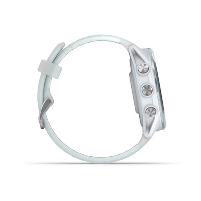 Garmin Forerunner 570 (42mm) aluminium bleu cloud avec bracelet transparent whitestone/bleu cloud - Montre connectée premium pour la course à pied avec écran AMOLED