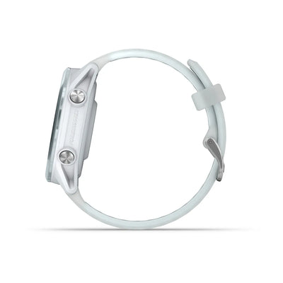 Garmin Forerunner 570 (42mm) aluminium bleu cloud avec bracelet transparent whitestone/bleu cloud - Montre connectée premium pour la course à pied avec écran AMOLED